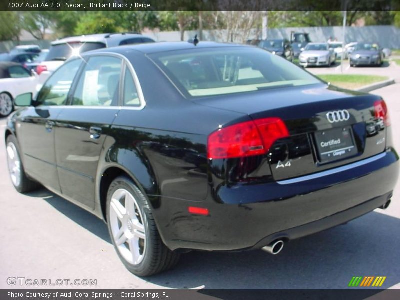 Brilliant Black / Beige 2007 Audi A4 2.0T Sedan