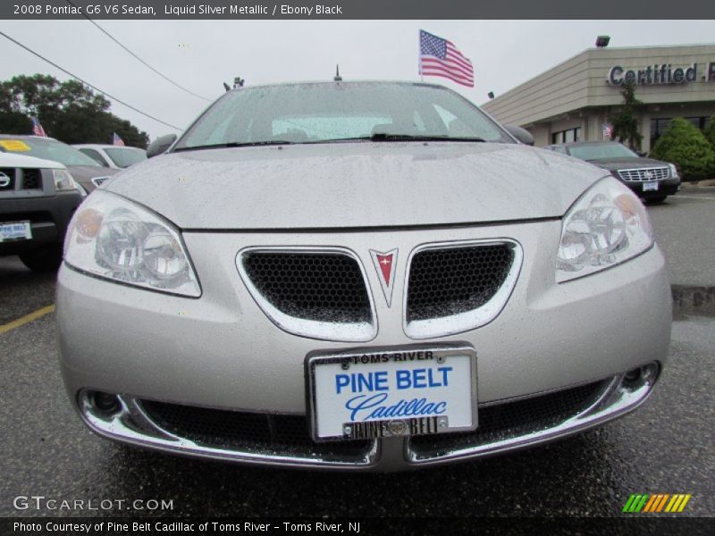 Liquid Silver Metallic / Ebony Black 2008 Pontiac G6 V6 Sedan