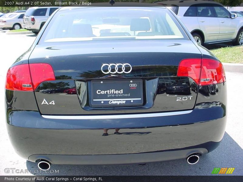 Brilliant Black / Beige 2007 Audi A4 2.0T Sedan