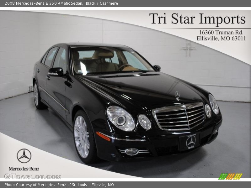 Black / Cashmere 2008 Mercedes-Benz E 350 4Matic Sedan