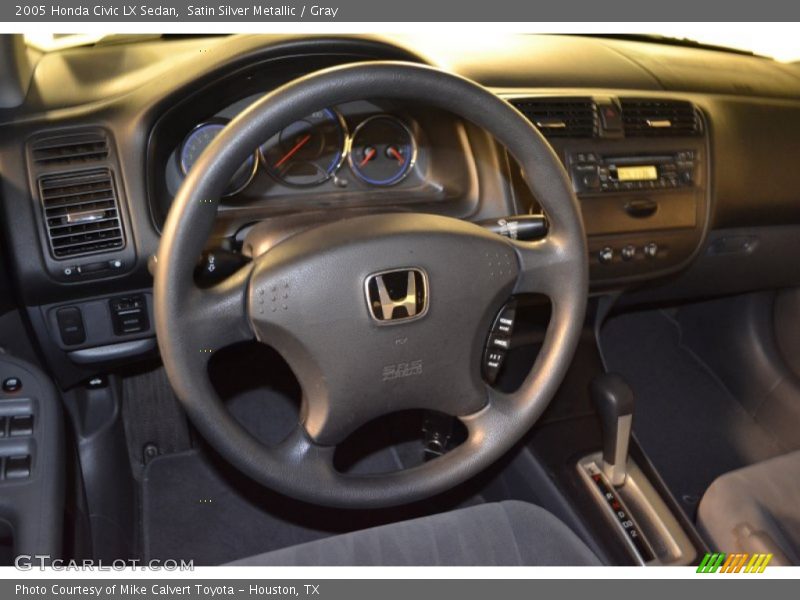 Satin Silver Metallic / Gray 2005 Honda Civic LX Sedan