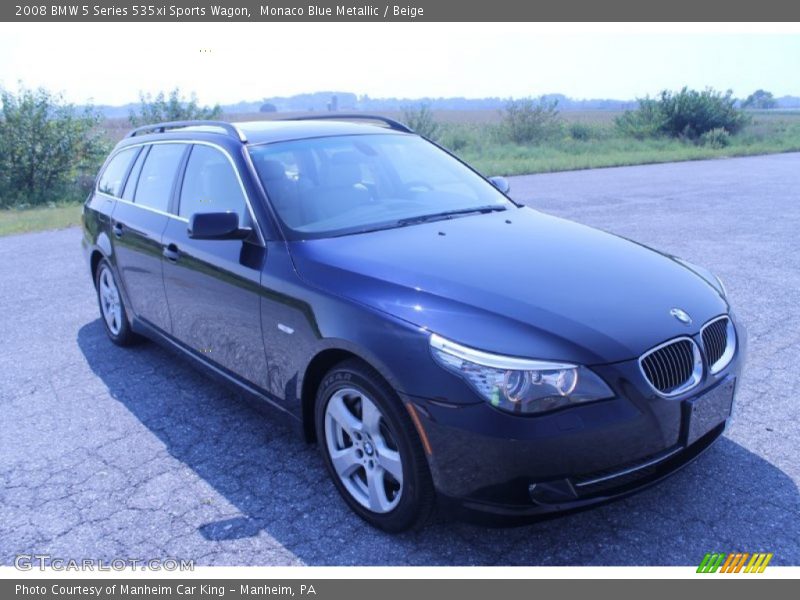 Monaco Blue Metallic / Beige 2008 BMW 5 Series 535xi Sports Wagon