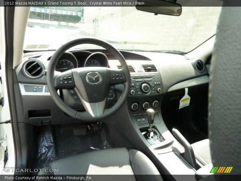 Crystal White Pearl Mica / Black 2012 Mazda MAZDA3 s Grand Touring 5 Door