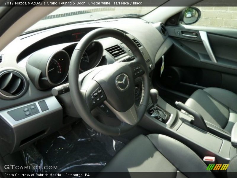 Crystal White Pearl Mica / Black 2012 Mazda MAZDA3 s Grand Touring 5 Door