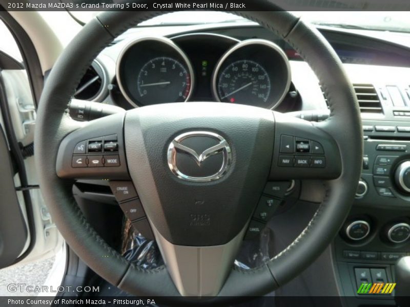 Crystal White Pearl Mica / Black 2012 Mazda MAZDA3 s Grand Touring 5 Door