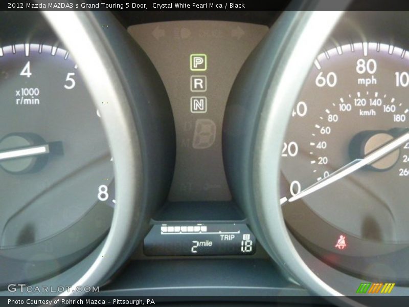 Crystal White Pearl Mica / Black 2012 Mazda MAZDA3 s Grand Touring 5 Door