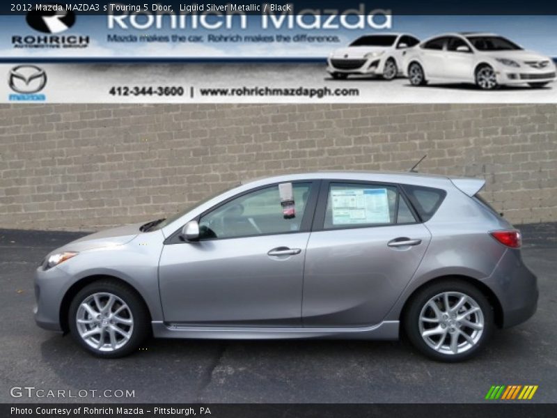 Liquid Silver Metallic / Black 2012 Mazda MAZDA3 s Touring 5 Door