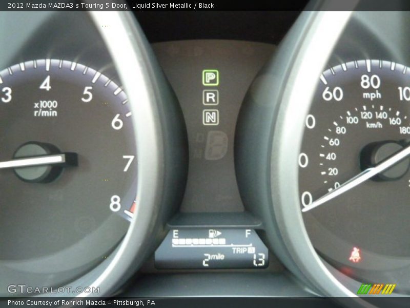 Liquid Silver Metallic / Black 2012 Mazda MAZDA3 s Touring 5 Door