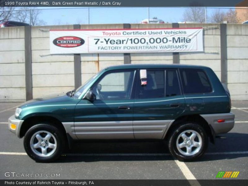 Dark Green Pearl Metallic / Dark Gray 1998 Toyota RAV4 4WD