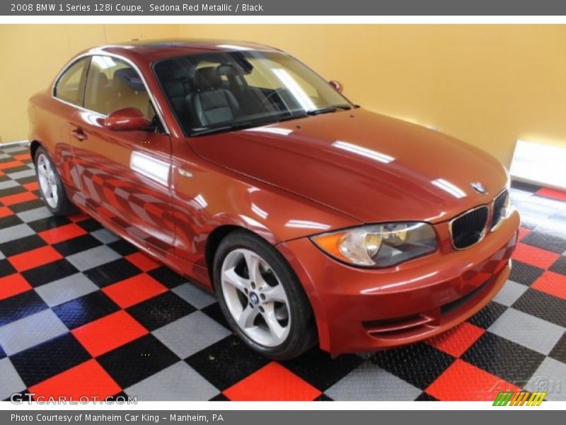 Sedona Red Metallic / Black 2008 BMW 1 Series 128i Coupe