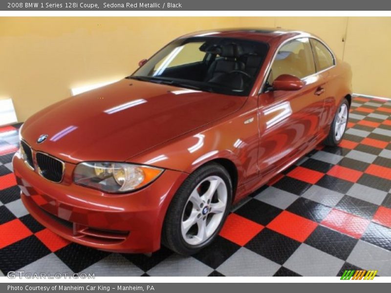 Sedona Red Metallic / Black 2008 BMW 1 Series 128i Coupe