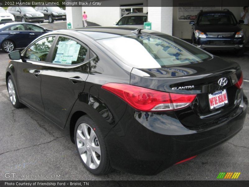 Midnight Black / Gray 2012 Hyundai Elantra Limited