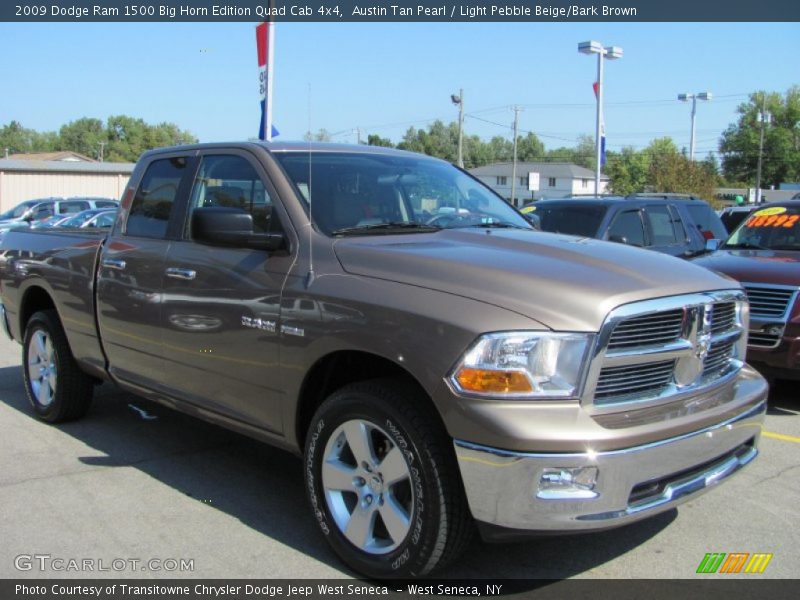 Austin Tan Pearl / Light Pebble Beige/Bark Brown 2009 Dodge Ram 1500 Big Horn Edition Quad Cab 4x4