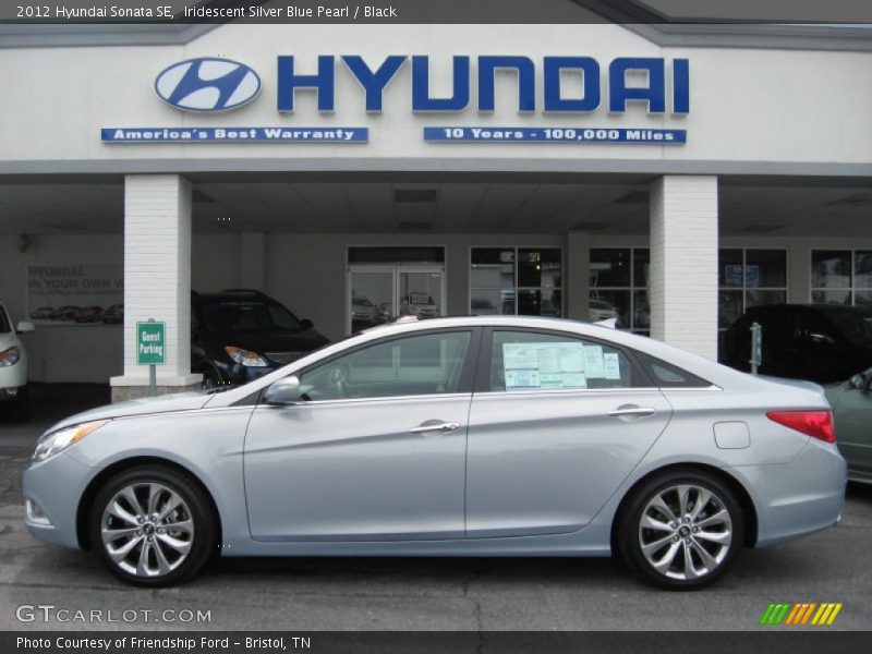 Iridescent Silver Blue Pearl / Black 2012 Hyundai Sonata SE