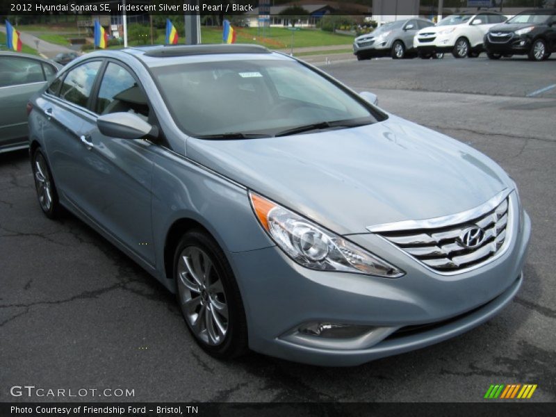 Iridescent Silver Blue Pearl / Black 2012 Hyundai Sonata SE