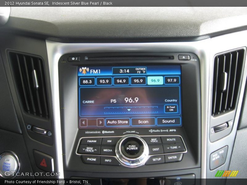 Iridescent Silver Blue Pearl / Black 2012 Hyundai Sonata SE