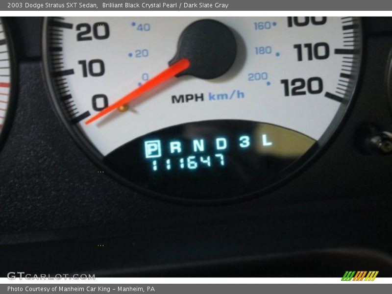 Brilliant Black Crystal Pearl / Dark Slate Gray 2003 Dodge Stratus SXT Sedan