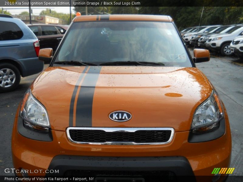 Ignition Orange / Black Soul Logo Cloth 2010 Kia Soul Ignition Special Edition