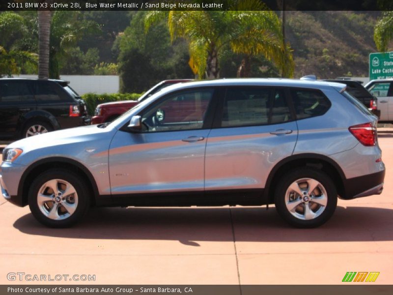 Blue Water Metallic / Sand Beige Nevada Leather 2011 BMW X3 xDrive 28i