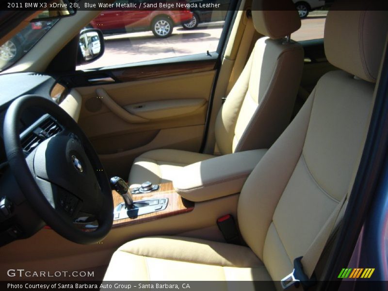 Blue Water Metallic / Sand Beige Nevada Leather 2011 BMW X3 xDrive 28i
