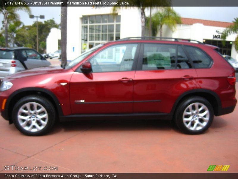 Vermillion Red Metallic / Sand Beige 2012 BMW X5 xDrive35i Premium