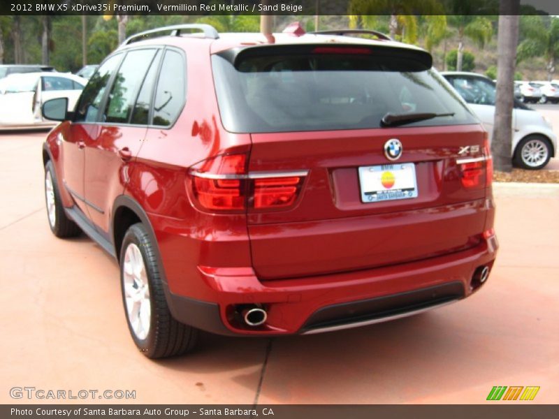 Vermillion Red Metallic / Sand Beige 2012 BMW X5 xDrive35i Premium