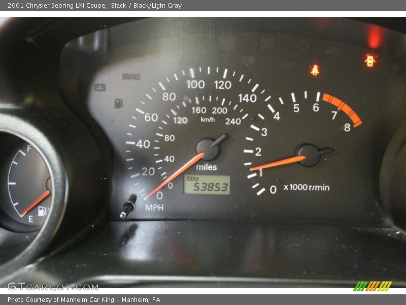 Black / Black/Light Gray 2001 Chrysler Sebring LXi Coupe