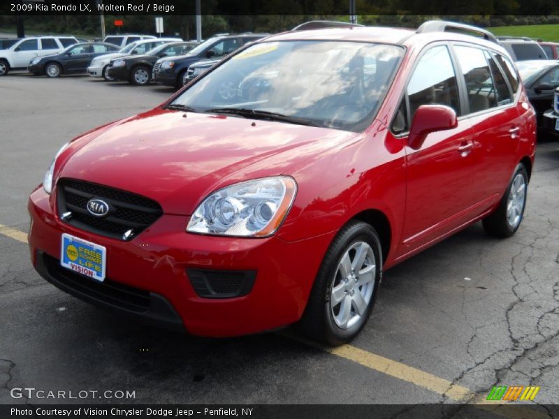 Molten Red / Beige 2009 Kia Rondo LX