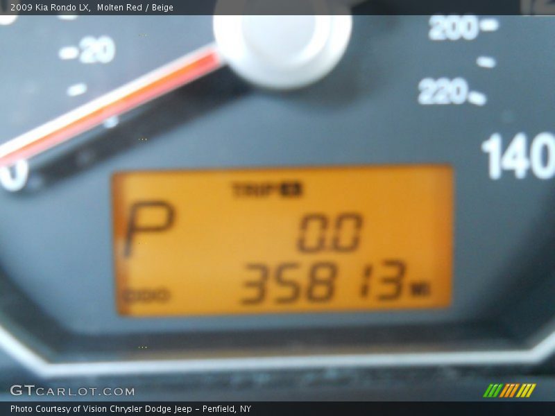 Molten Red / Beige 2009 Kia Rondo LX