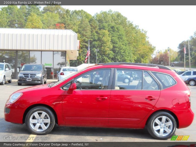 Molten Red / Beige 2009 Kia Rondo LX