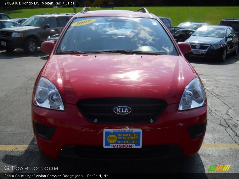 Molten Red / Beige 2009 Kia Rondo LX