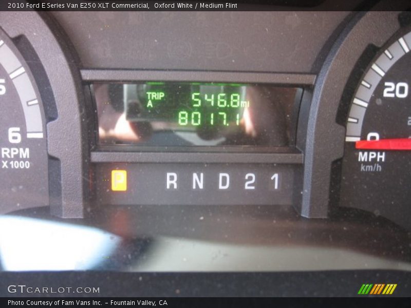 Oxford White / Medium Flint 2010 Ford E Series Van E250 XLT Commericial
