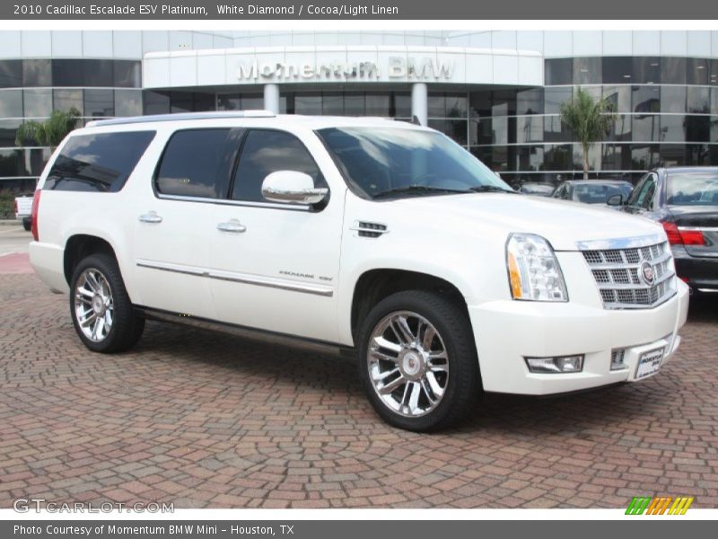 White Diamond / Cocoa/Light Linen 2010 Cadillac Escalade ESV Platinum