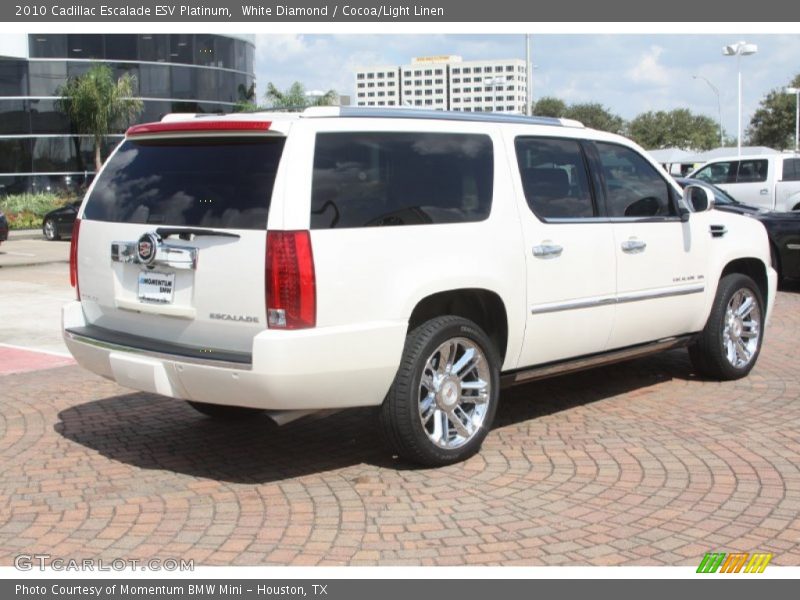 White Diamond / Cocoa/Light Linen 2010 Cadillac Escalade ESV Platinum