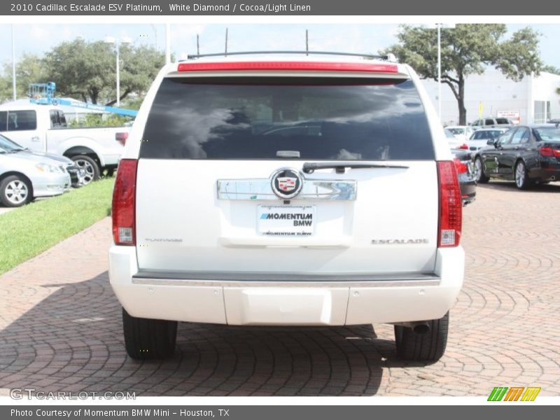 White Diamond / Cocoa/Light Linen 2010 Cadillac Escalade ESV Platinum