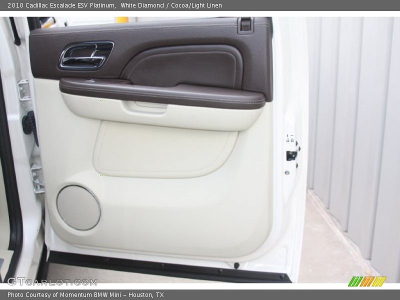 White Diamond / Cocoa/Light Linen 2010 Cadillac Escalade ESV Platinum