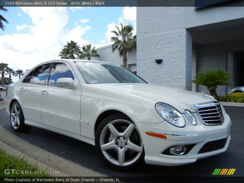 Arctic White / Black 2009 Mercedes-Benz E 350 Sedan