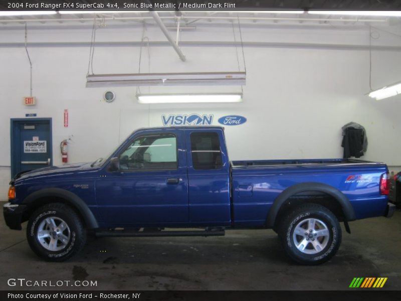 Sonic Blue Metallic / Medium Dark Flint 2004 Ford Ranger FX4 SuperCab 4x4