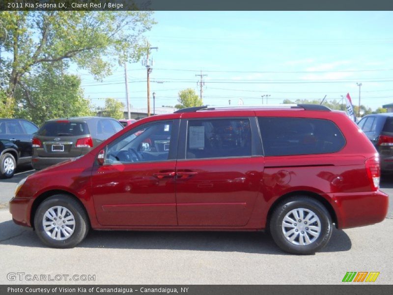 Claret Red / Beige 2011 Kia Sedona LX