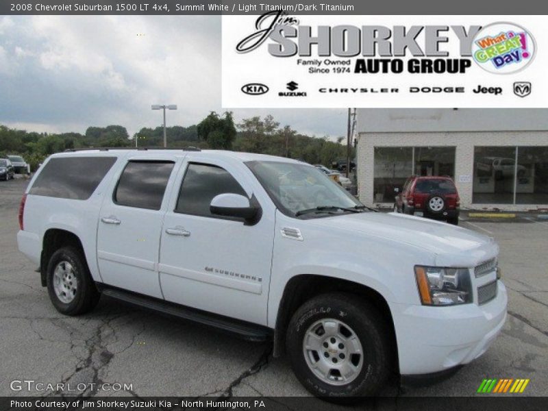Summit White / Light Titanium/Dark Titanium 2008 Chevrolet Suburban 1500 LT 4x4