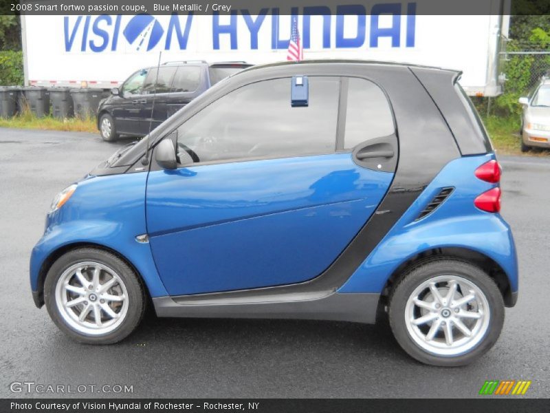 Blue Metallic / Grey 2008 Smart fortwo passion coupe