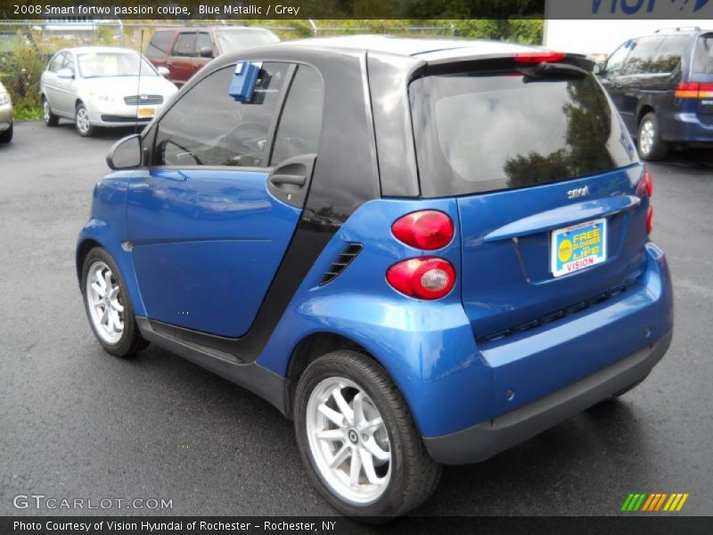 Blue Metallic / Grey 2008 Smart fortwo passion coupe