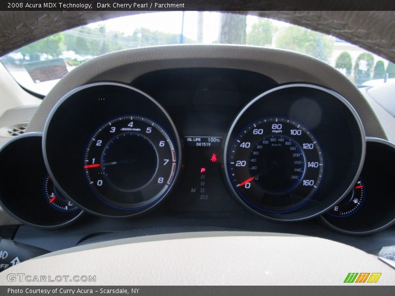 Dark Cherry Pearl / Parchment 2008 Acura MDX Technology