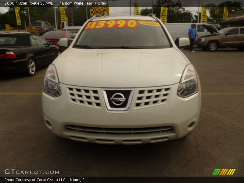 Phantom White Pearl / Gray 2008 Nissan Rogue SL AWD