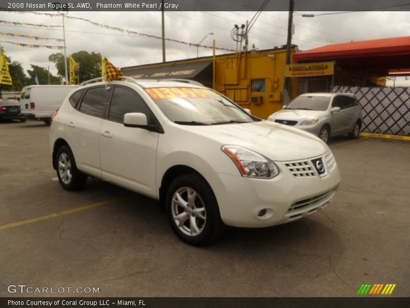 Phantom White Pearl / Gray 2008 Nissan Rogue SL AWD