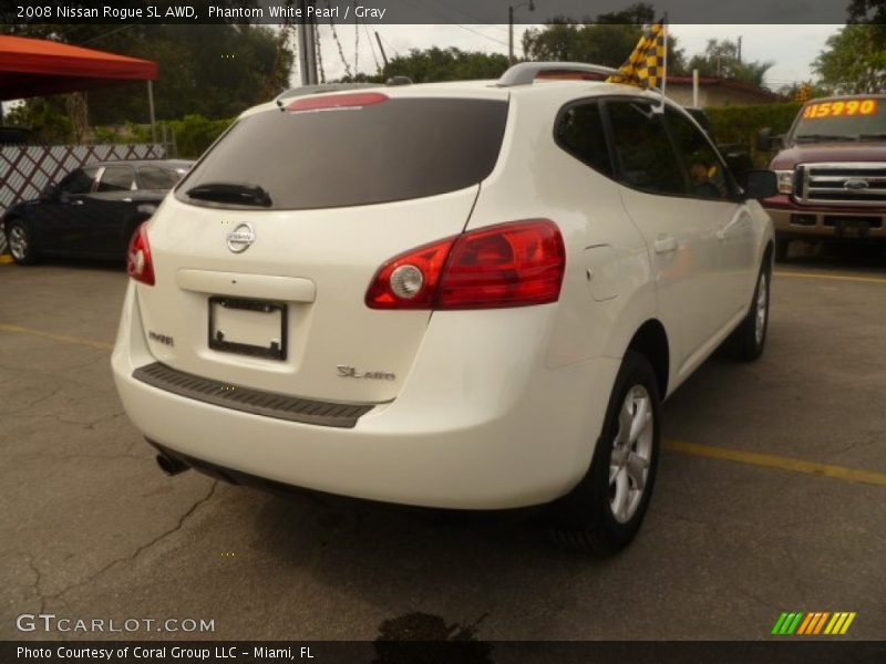 Phantom White Pearl / Gray 2008 Nissan Rogue SL AWD