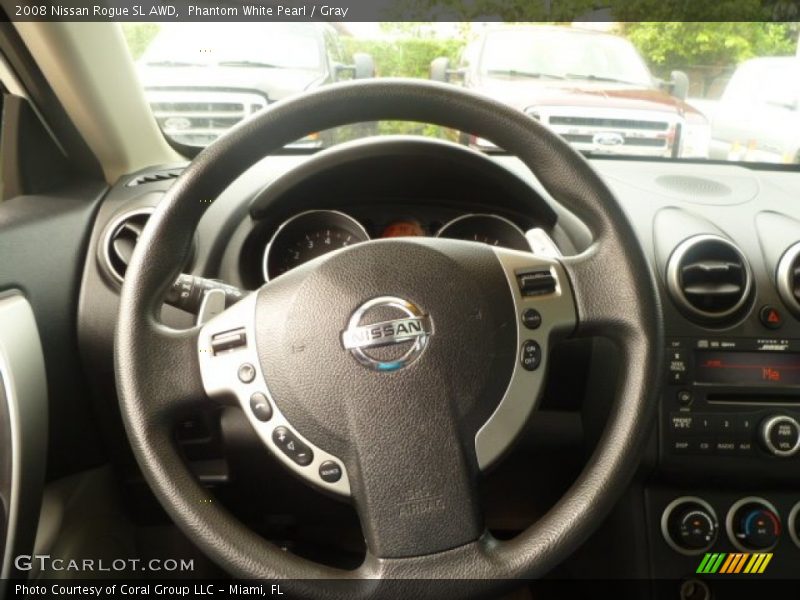 Phantom White Pearl / Gray 2008 Nissan Rogue SL AWD