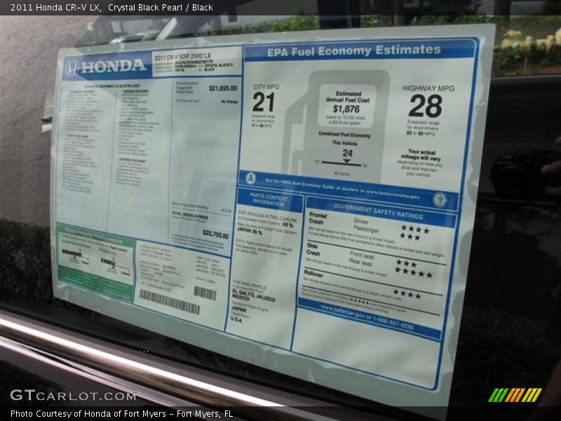  2011 CR-V LX Window Sticker