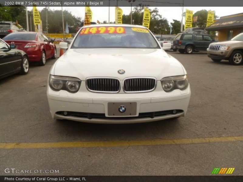 Alpine White / Beige III 2002 BMW 7 Series 745i Sedan
