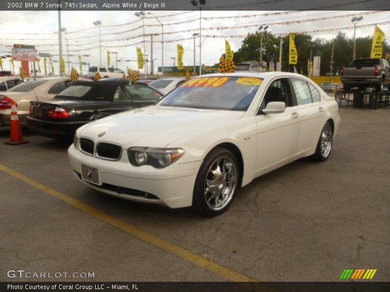 Alpine White / Beige III 2002 BMW 7 Series 745i Sedan